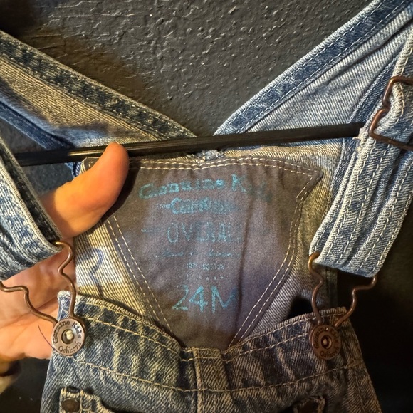 OshKosh B'gosh Blue Denim Overalls with Adjustable Straps - Picture 3 of 4